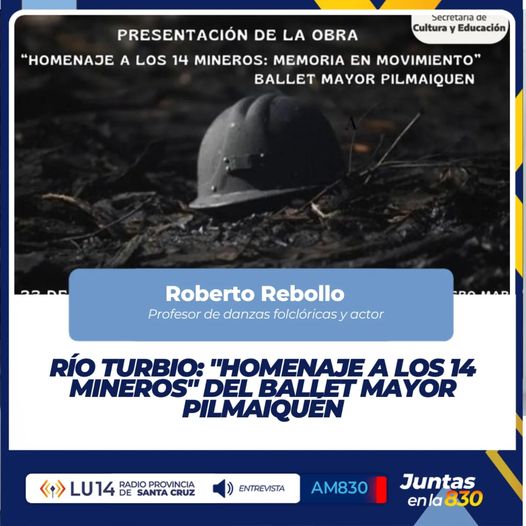 Roberto Rebollo, profesor de danzas folclóricas y actor 📷, quien nos compartió detalles sobre el estreno de su obra dedicada a la historia de los mineros de Río Turbio. La presentación, que contará con la participación del Ballet Mayor Pilmaiquén
ar.radiocut.fm/.../entrevista…