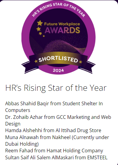 stscomps's tweet photo. Future Workplace Awards #Dubai 2024 Wins HR’s Rising Star of the Year Abbas Shahid Baqir @abbaslums Director Student Shelter In Computers @stscomps for #Pakistan https://t.co/vlYXNJr6KX Verify Awards! https://t.co/Q3G3ufwlVe @TheHRObserver #HRAWARDSDXB #FWAwards #Lahore #Awards https://t.co/rXHcEu1wcY