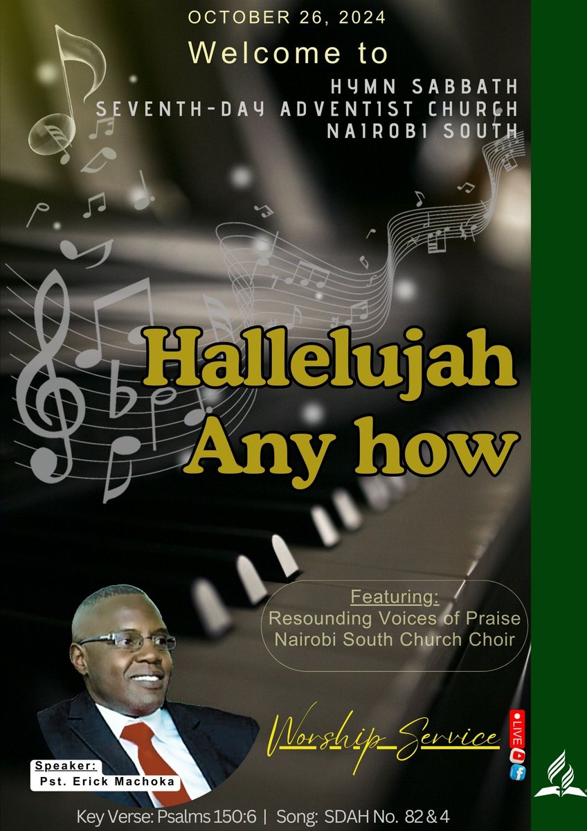 sdanairobisouth's tweet photo. This upcoming Sabbath will be dedicated to a continuous celebration of hymns and praise throughout the day, you will have the opportunity to encounter the Lord and partake in the spiritual nourishment He has prepared for us on this blessed occasion. Karibu sana https://t.co/8SFFdW3f85
