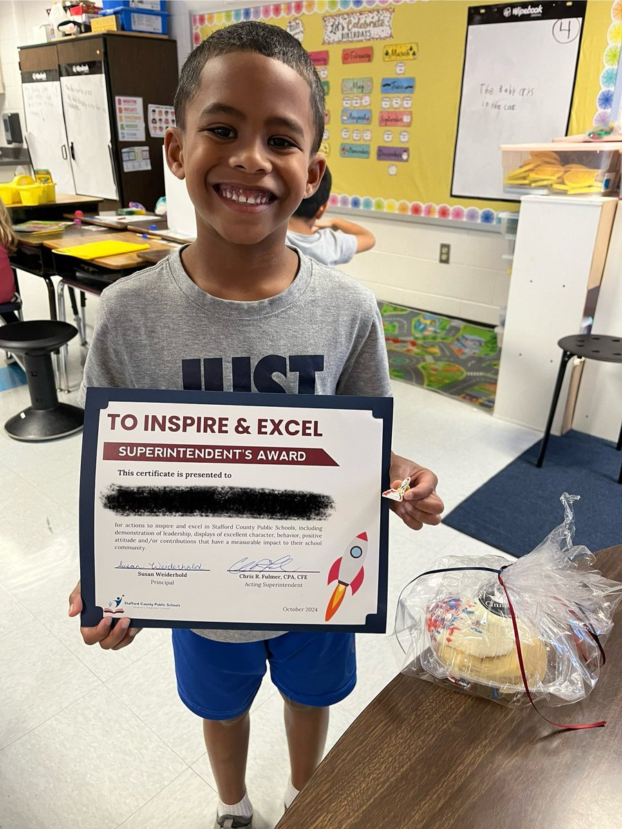 One of my students received a Superintendent Award for being a leader, cleaning up messes in the hallway, and always having a positive attitude in school. I am so proud of him! Thank you <a href="/SusanWeiderhold/">Susan Weiderhold</a> and <a href="/SCPSchools/">Stafford Schools</a> for making my student feel so special! <a href="/HamptonOaksElem/">HamptonOaksElem</a>