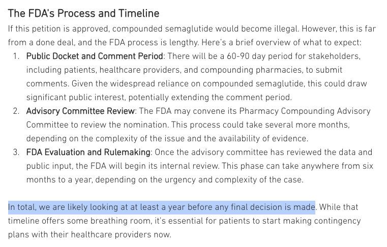 LeveragedLogic's tweet image. Buying opportunity for $HIMS. I've stated my thesis in past posts. GLP-1 news always have exaggerated impact on $HIMS stock, which creates for great price action - read below:

$NVO just asked the FDA to shutdown competition from compounders. But the FDA permits FDA-patented…