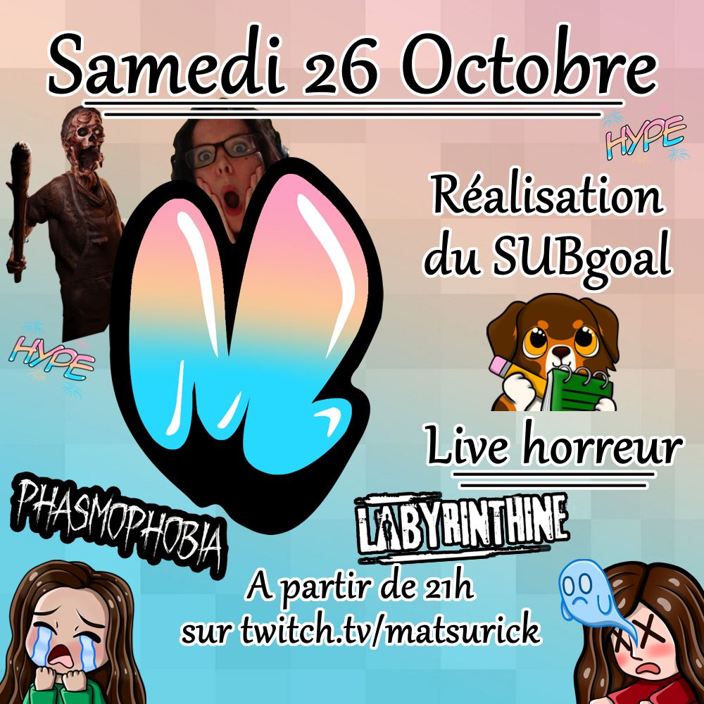Matsurick's tweet photo. Oyé oyé braves gens !
Je vous annonce le tant attendu LIVE HORREUR !
On se retrouvera en bonne compagnie Samedi 26 Octobre à 21h ;-)

#stream #twitch #livehorror https://t.co/xKGUHPo7j7