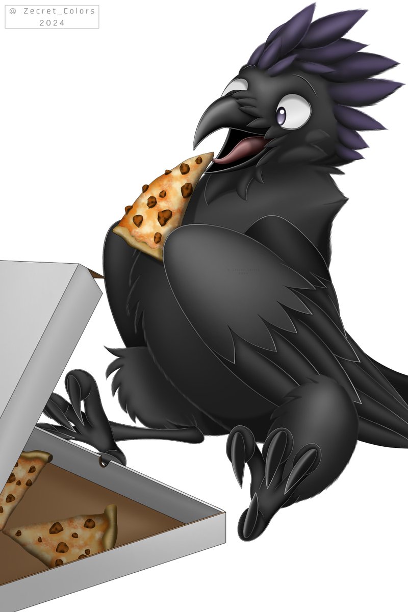 Zecret_Colors's tweet photo. Raven eating pizza (comm art)

Commissioned Art for @ plaguepilot on FA

#artcommission #bird #fanart https://t.co/9i97etnUT6