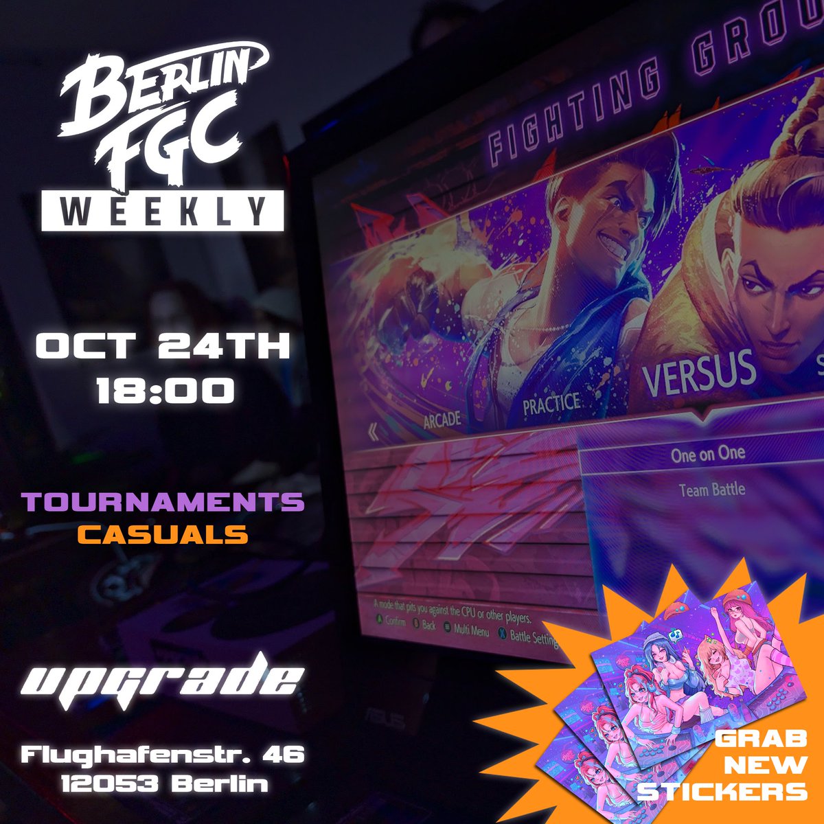 🎮 BERLIN FGC WEEKLY @ UPGRADE BAR 🥊

Join us this Thursday (THAT'S TOMORROW) for another hype Berlin FGC meetup!  

📍 Upgrade Bar Berlin - Flughafenstr. 46

⏰ 18:00