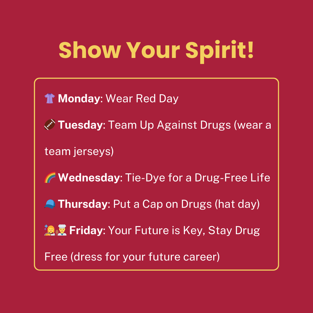 Dare2BWell's tweet image. It’s Red Ribbon Week! This year's theme is "Be Kind to Your Mind: Live Drug Free" 

Join us this week to engage in open conversations about substance abuse prevention. Together, we can build a stronger, healthier community. 💪 

#RedRibbonWeek #DrugFree #PreventionWorks