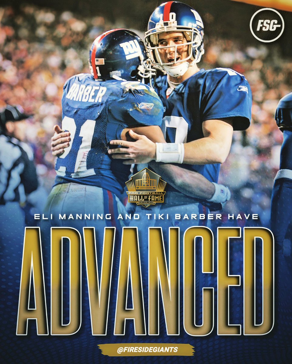 ⚠️ Eli Manning and Tiki Barber have ADVANCED to the next stage of 2025 Hall of Fame voting 🐐🐐 #Giants100