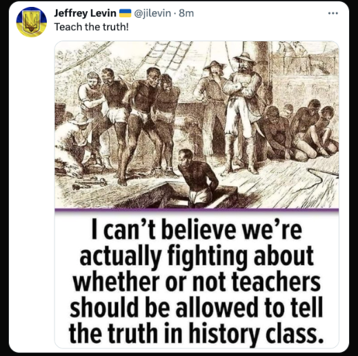 SoloFlow786's tweet photo. @RexChapman In Germany, teaching the Holocaust is mandatory. It includes visits to concentration camp, museums, etc. They don’t shy away from their own ugly history. Yet the kids aren’t damaged; they’re strengthened, matured, humbled. US needs to do same re slavery. Not that complicated. https://t.co/7Naqd6pF6N