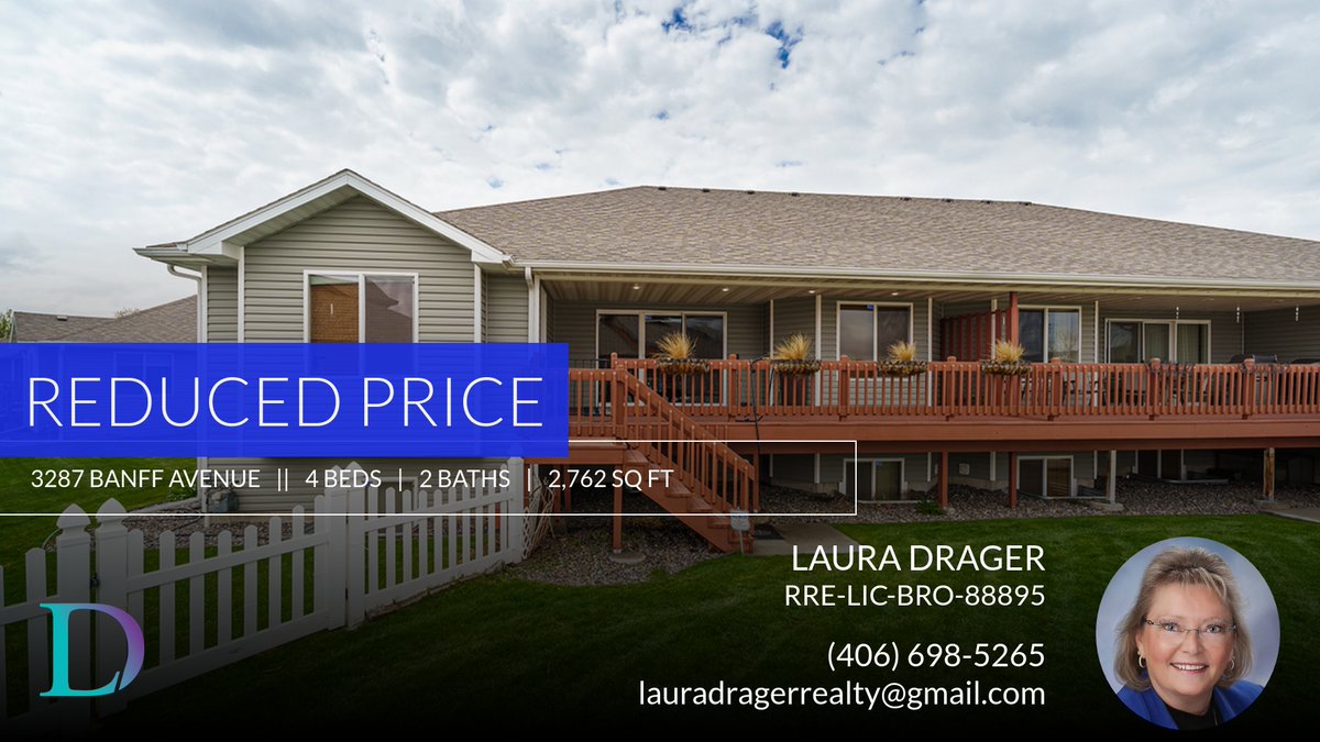 ldrager's tweet photo. Price Reduction

Laura Drager
Drager Real Estate
406-698-5265 https://t.co/anFD2zpTVR https://t.co/ENR4mmEz6B