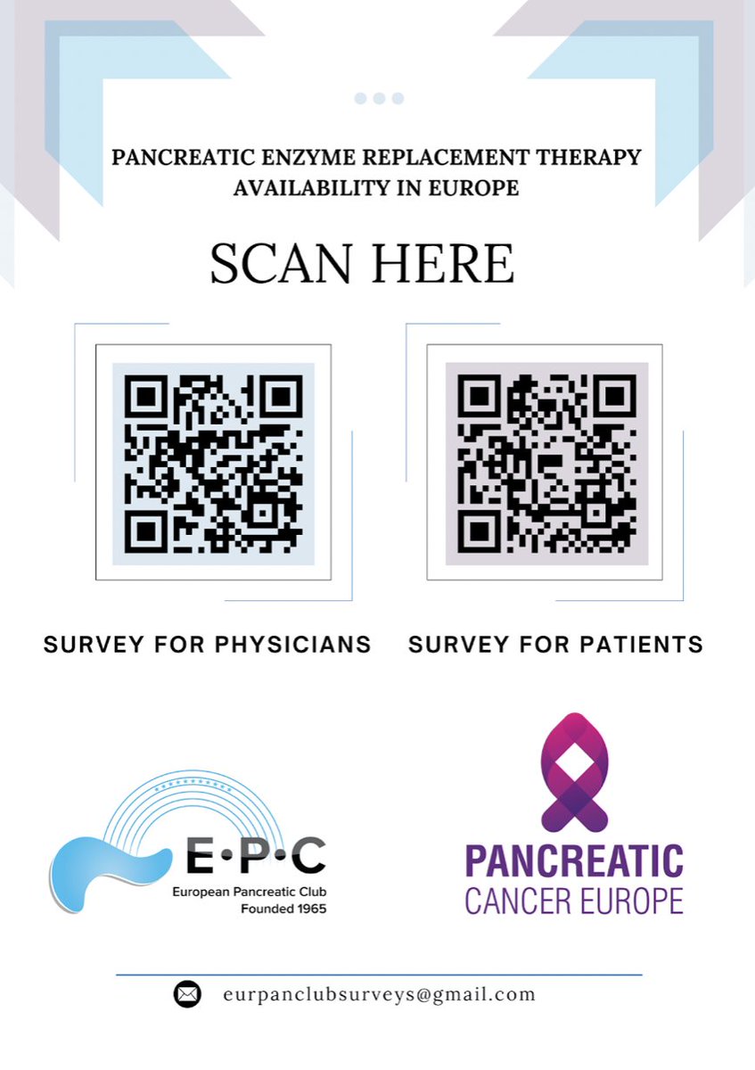 EPC-Europ Pancr Club (@eurpancclub) on Twitter photo 🔥Survey reminder!🔥
The pan-European 🌍shortage of PERT strikes hard on the #pancreatic patients‼️
Help us fill out this survey👇🙏
<a href="/my_ueg/">my_UEG</a>
<a href="/PCE_Association/">Pancreatic Cancer EU</a>
<a href="/PanCAN/">PanCAN</a>
<a href="/PanCanResearch/">PancreaticCancer Res</a>
<a href="/CF_Foundation/">Cystic Fibrosis Foundation</a>
<a href="/dice_europe/">Digestive Cancers Europe</a> 🔥Survey reminder!🔥
The pan-European 🌍shortage of PERT strikes hard on the #pancreatic patients‼️
Help us fill out this survey👇🙏
<a href="/my_ueg/">my_UEG</a>
<a href="/PCE_Association/">Pancreatic Cancer EU</a>
<a href="/PanCAN/">PanCAN</a>
<a href="/PanCanResearch/">PancreaticCancer Res</a>
<a href="/CF_Foundation/">Cystic Fibrosis Foundation</a>
<a href="/dice_europe/">Digestive Cancers Europe</a>