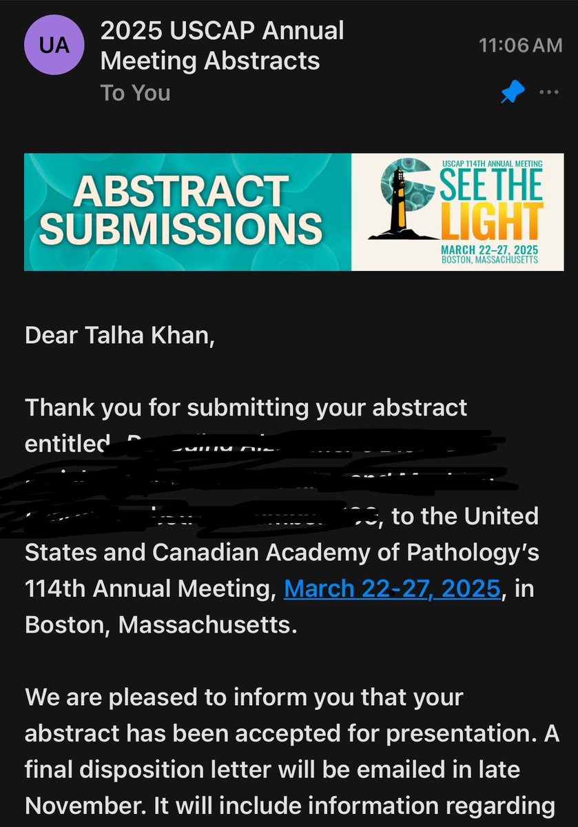 Talha_K_Khan's tweet image. #USCAP2025 here I come! So glad that our poster got accepted for the annual meeting! 

#PathMatch2024 #Path2Path #PathTwitter #pathX 
@PathatUCD