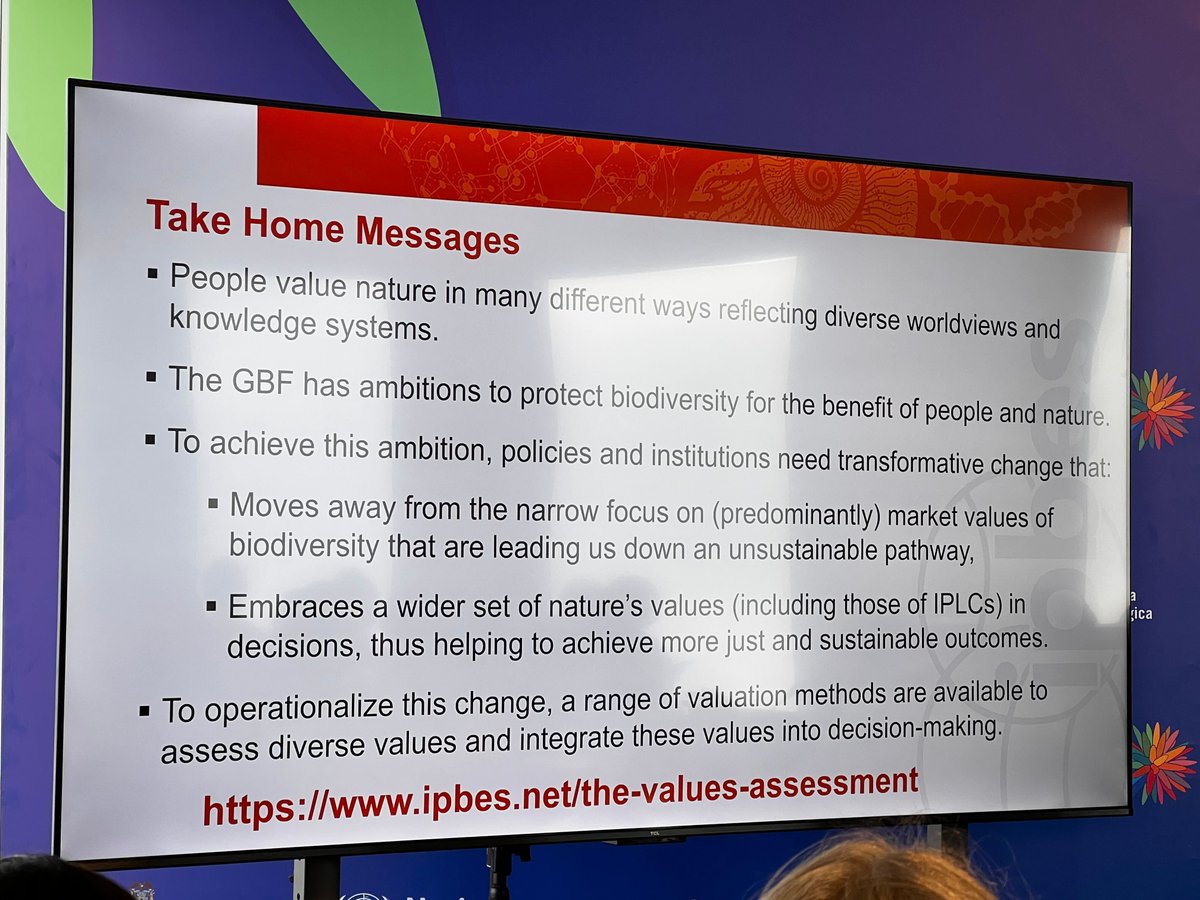 Commission for Environmental Cooperation (@cecweb) on Twitter photo ‘People value nature in many different ways, reflecting diverse worldviews & there’s a need to move away from a narrow, unsustainable market view of biodiversity & embrace a wider view of nature’s values for more just & sustainable outcomes’
—<a href="/MikeChristieUni/">Mike Christie</a>, <a href="/IPBES/">ipbes</a> 
#COP16 ‘People value nature in many different ways, reflecting diverse worldviews & there’s a need to move away from a narrow, unsustainable market view of biodiversity & embrace a wider view of nature’s values for more just & sustainable outcomes’
—<a href="/MikeChristieUni/">Mike Christie</a>, <a href="/IPBES/">ipbes</a> 
#COP16