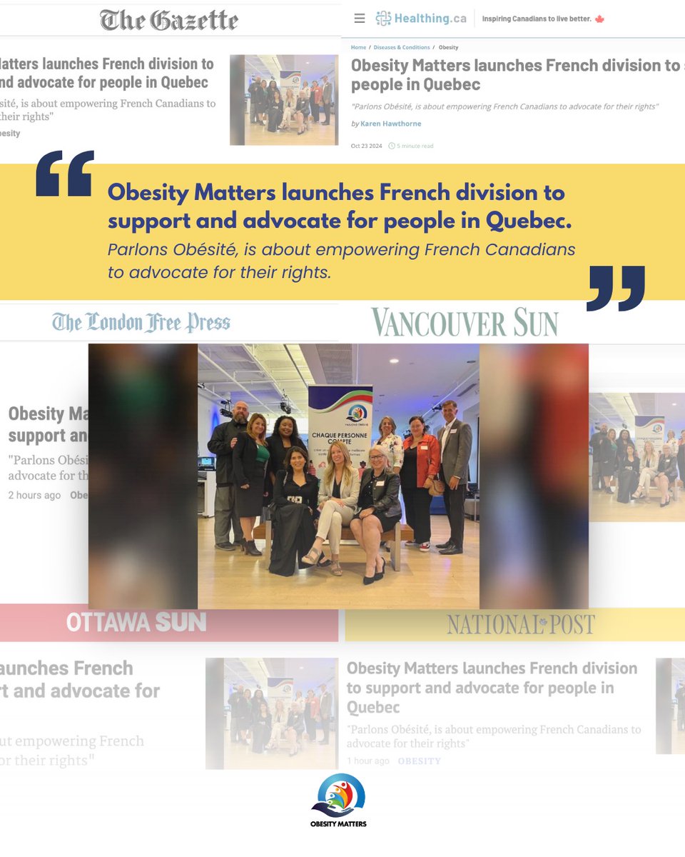 Honored to see <a href="/ObesityMatters/">Obesity Matters</a> and our new French division, Parlons Obésité, featured in national media. We're committed to addressing gaps in obesity care and advocating for change in Quebec. 🚀 #HealthAdvocacy

Read the full article here: healthing.ca/diseases-and-c…