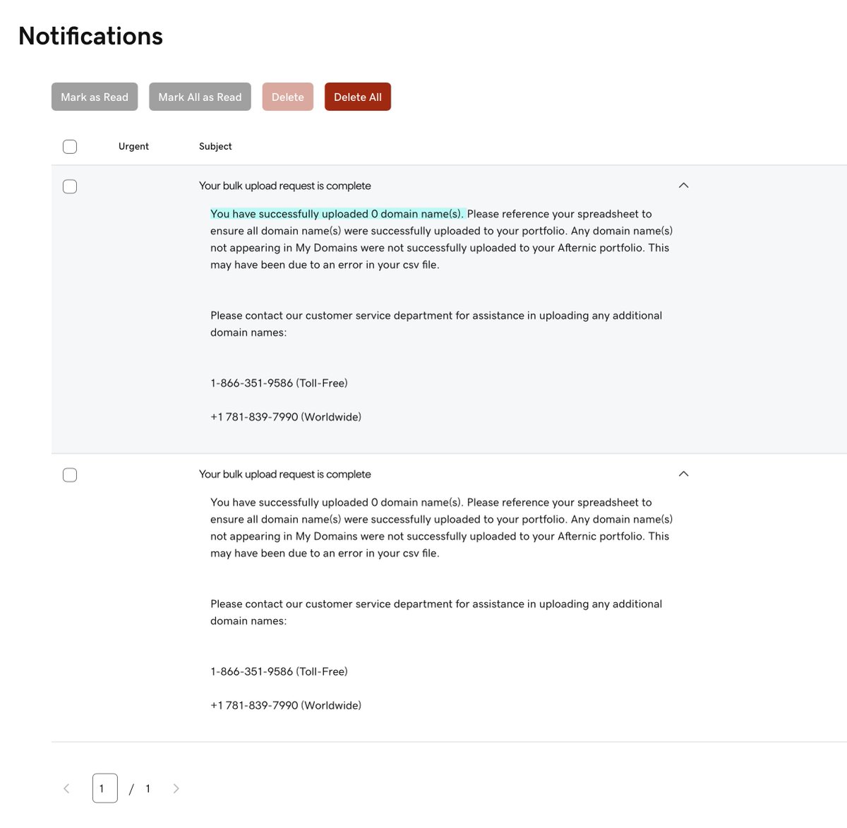 adblogger's tweet photo. @Afternic, who can help me? My bulk CSV files look correct, but the domains aren’t uploading… 😕 #Help #DomainIssues https://t.co/Oc4O3B6cqL