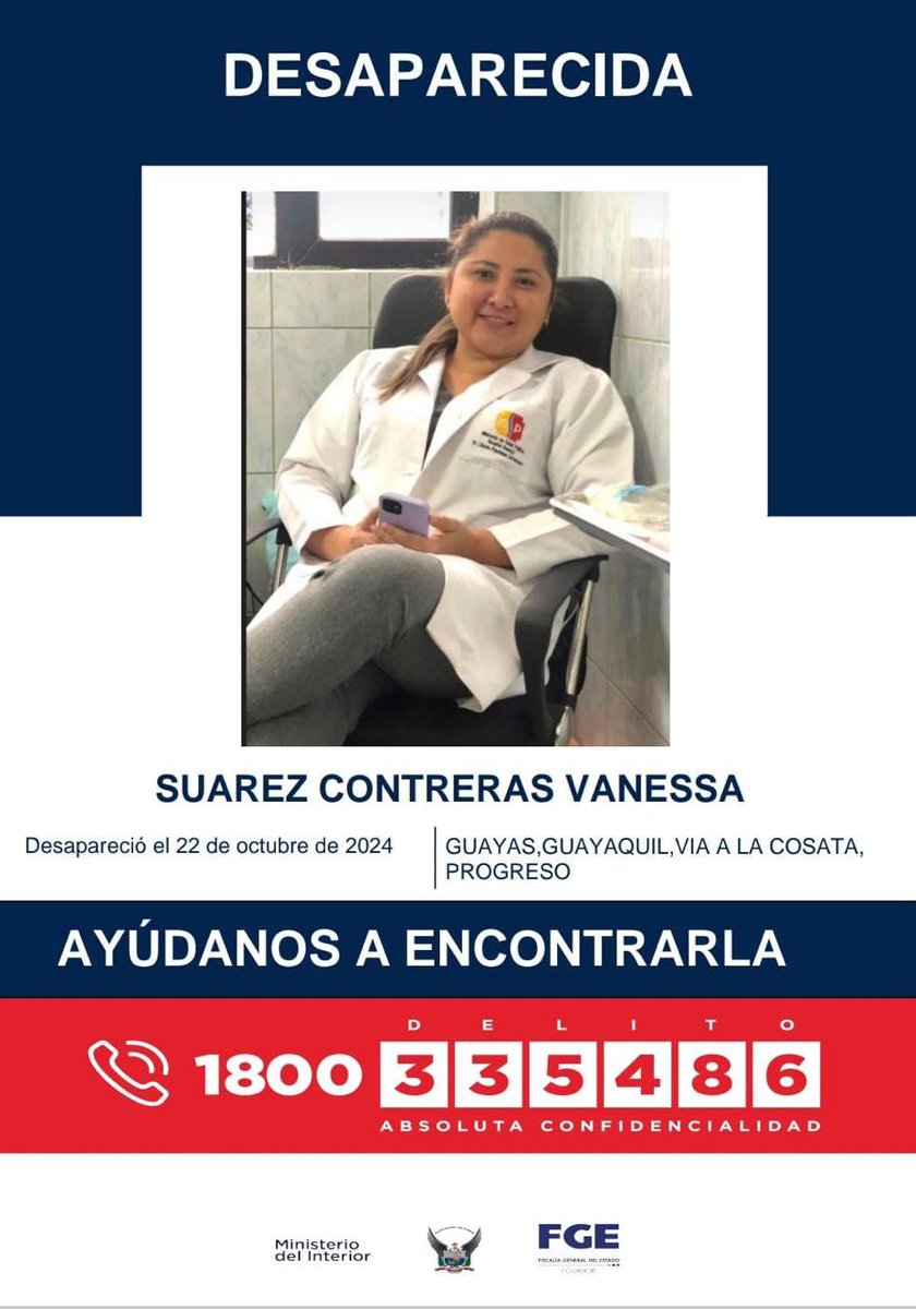 PanCordova's tweet photo. Terrible la inseguridad en nuestro pais, ha desaparecido una amiga por favor ayuden a difundirla ! #Ecuador #EcuadorPaisAlReves 🇪🇨 https://t.co/kmwZIEfkny