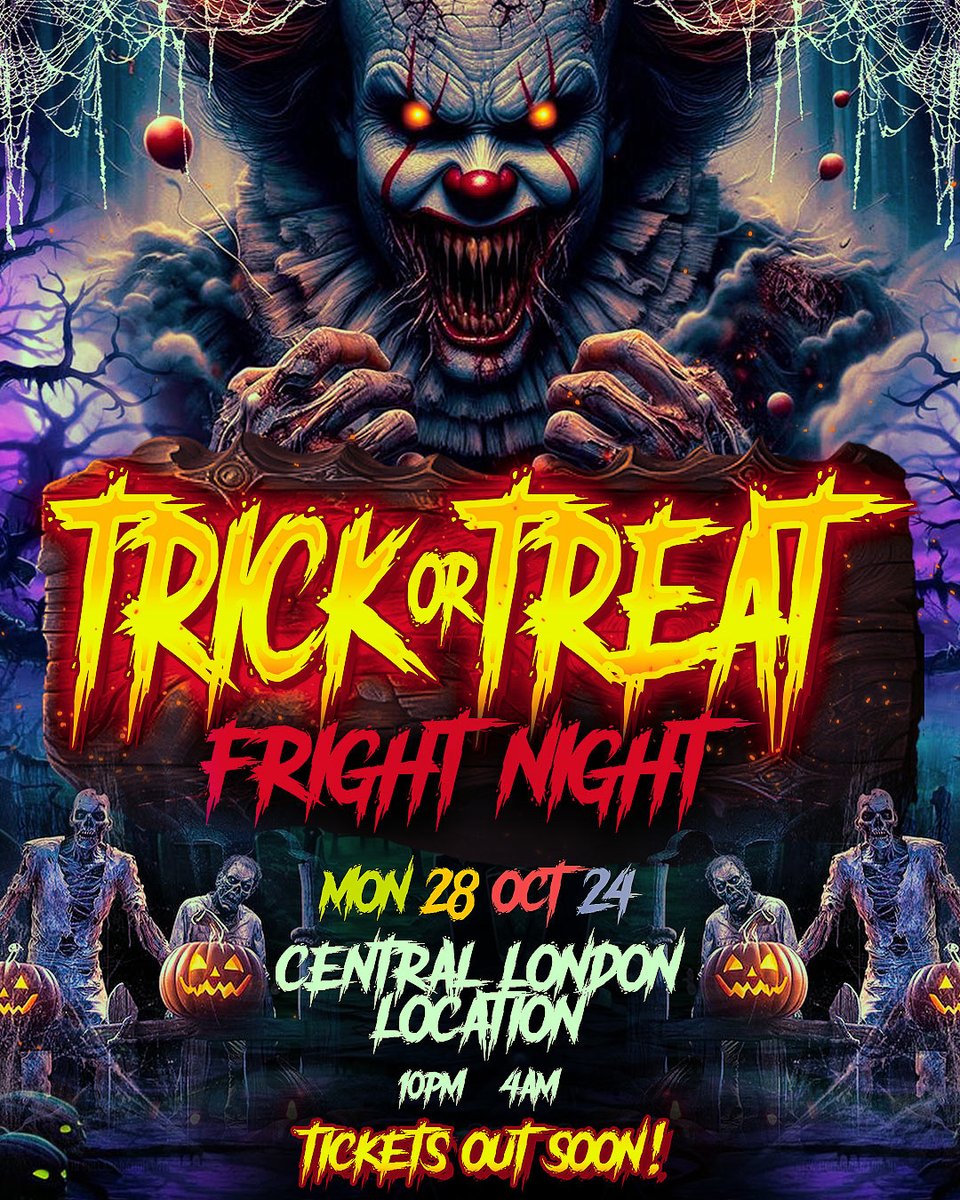 TRICK OR TREAT HALLOWEEN FLYER #FrightNight ● Need A Flyer?
Order Now ● DM NOW!
#grafix #grafix247 #eventflyers <a href="/clubflyers/">ClubFlyers.com</a> #flyerdesign #instaflyer #eflyer #creativity #promoflyer #summer #2024 #jams #sun #dayparty #halloween #scary #hallo #horror