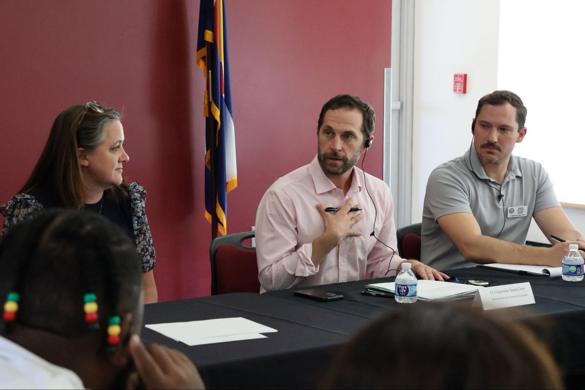 RepJasonCrow's tweet photo. Spoke with Venezuelan constituents affected by apartment closures in Aurora to hear about the impacts of poor living conditions from absent landlords and the ongoing harm caused by hateful rhetoric.

Anti-immigrant rhetoric has real-world consequences —  and it’s our job to call it out when we hear it.