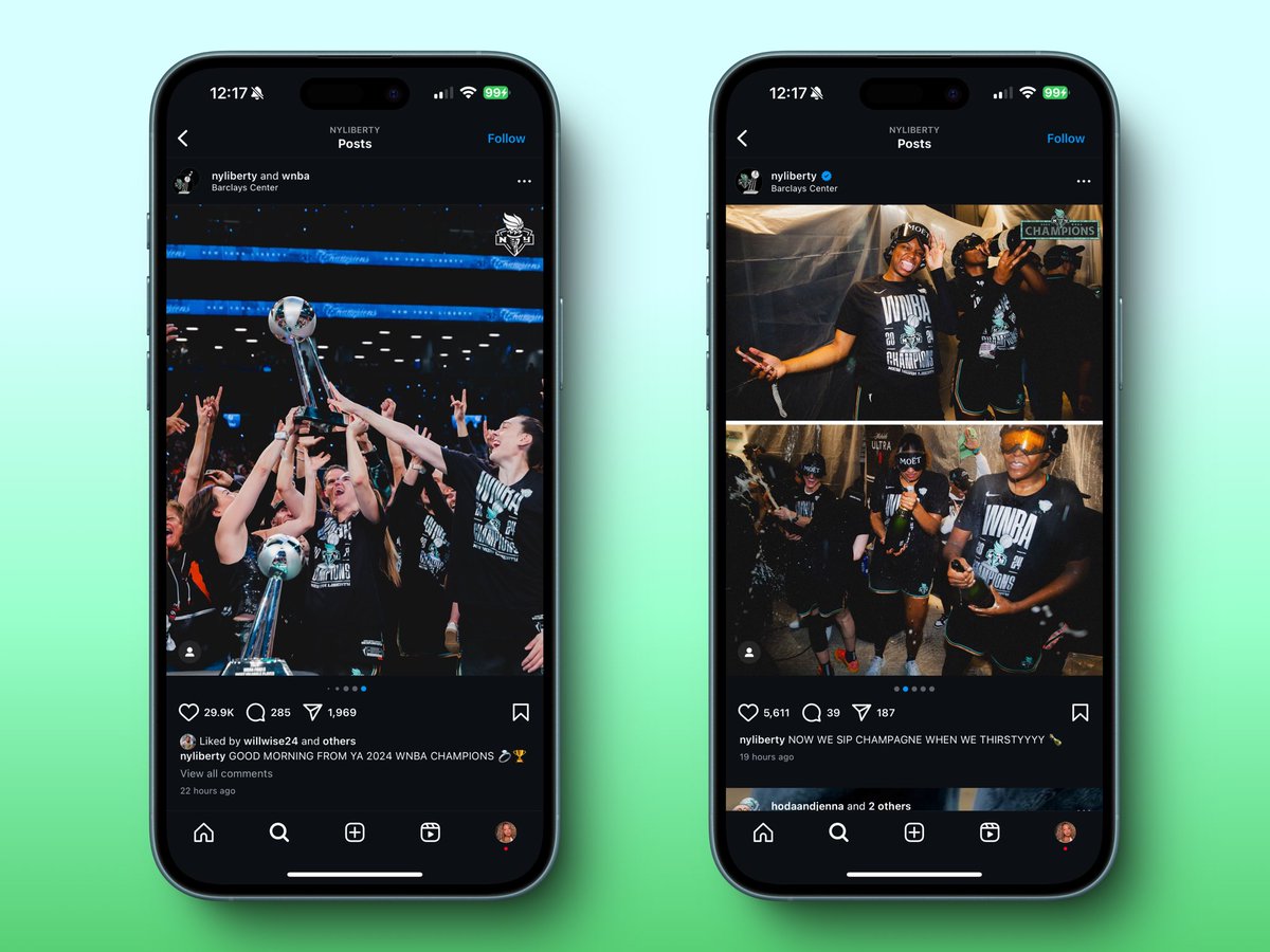 The <a href="/nyliberty/">New York Liberty</a> dominated both on and off the court this year! Shoutout to their social media team for crushing it across platforms 🏆💪

Shoutout to <a href="/EleanaGudema/">Eleana Gudema</a> and the entire operation behind their success on social 🎉