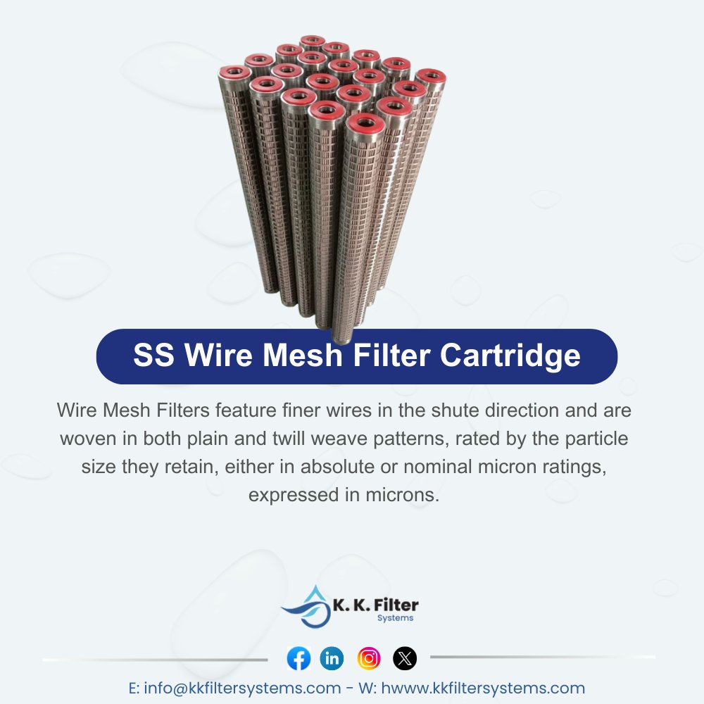 KKFilterSystems's tweet image. Introducing our Wire Mesh Filters, designed with finer wires in the shute direction and available in both plain and twill weave patterns. 🛠️ Rated by the particle size they retain—either absolute or nominal micron ratings—these filters ensure precision filtration for your needs.