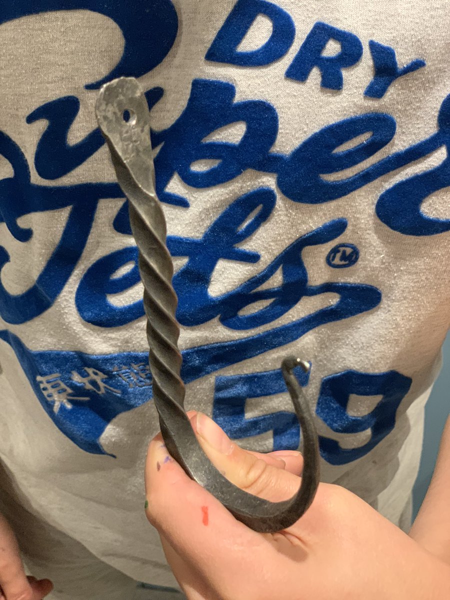 kateontheradio's tweet photo. One proud boy, one proud momma. His great grandfather was a blacksmith.. wonder if he’d be proud too? 🤔🔨🔥🪝#forgeing https://t.co/IWuUrTLDH9