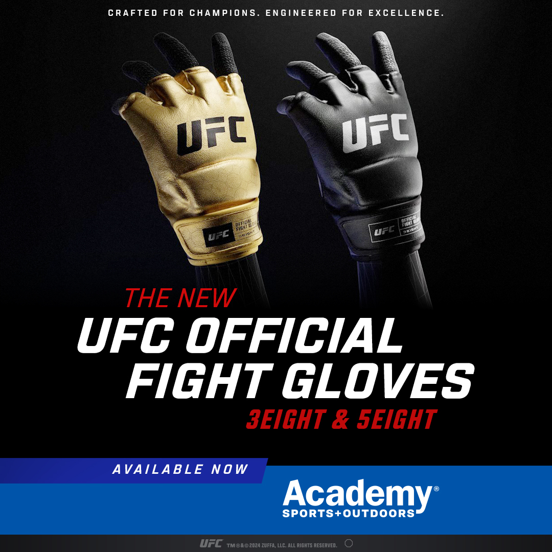 ufc_equipment's tweet photo. Exciting News: UFC Equipment Now Available at Academy Sports + Outdoors! 
https://t.co/heZd6MohtD

@Academy is the exclusive U.S. in-store retailer for the all-new UFC Official Fight Gloves 3EIGHT and 5EIGHT.

#UFC #andnew #HaveFunOutThere #FunForAll https://t.co/WjE0taRp9n