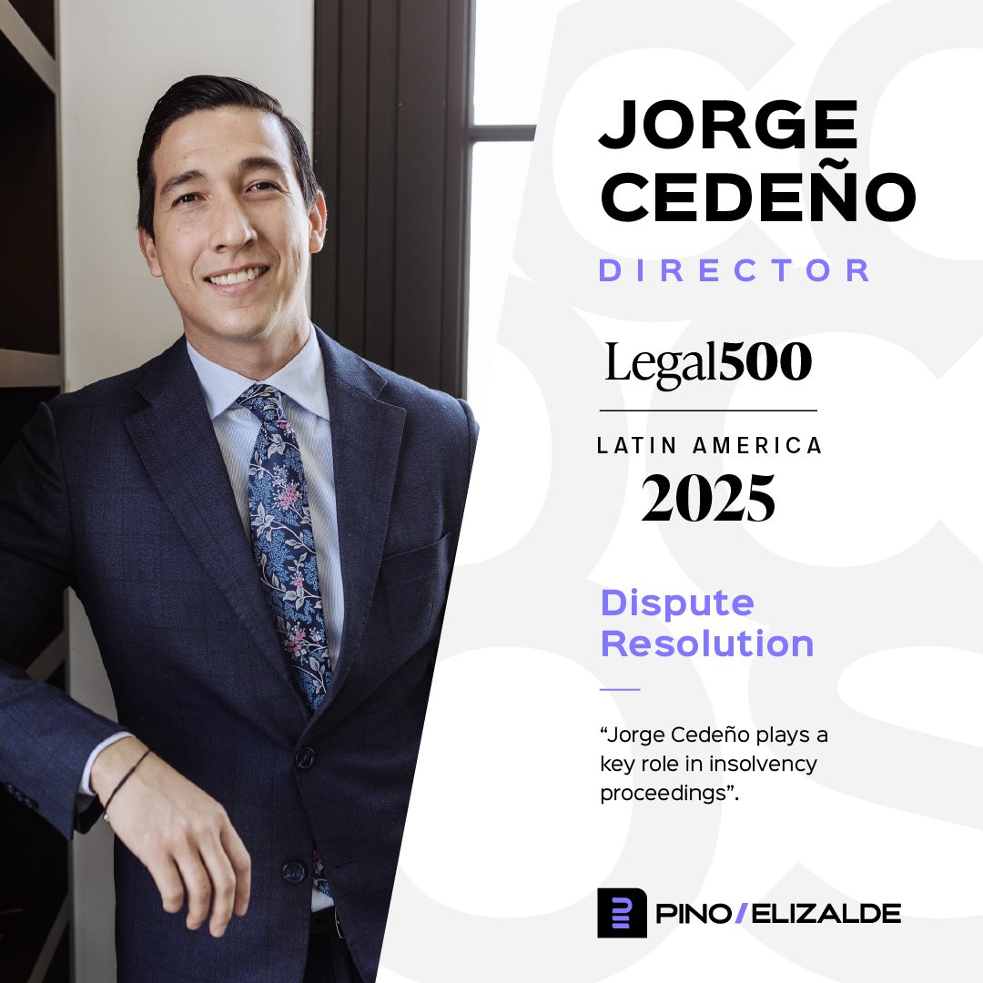 PinoElizalde's tweet photo. Felicitamos a nuestro Director @jorgececu por haber sido reconocido en el Ranking @thelegal500 para el año 2025 en la categoría de “Dispute Resolution”. https://t.co/GQyJcULH5h