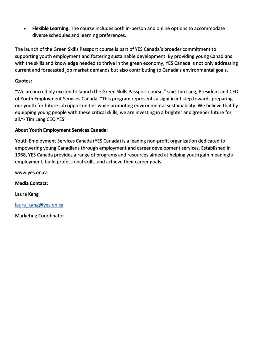 yestoronto's tweet photo. Youth Employment Services Canada (YES Canada) is thrilled to announce the launch of the Green Skills Passport course, a groundbreaking initiative created by @EYnews and @microsoft that will equip young Canadians with essential skills for a sustainable future. #YouthEmployment https://t.co/dEdVybO5ol