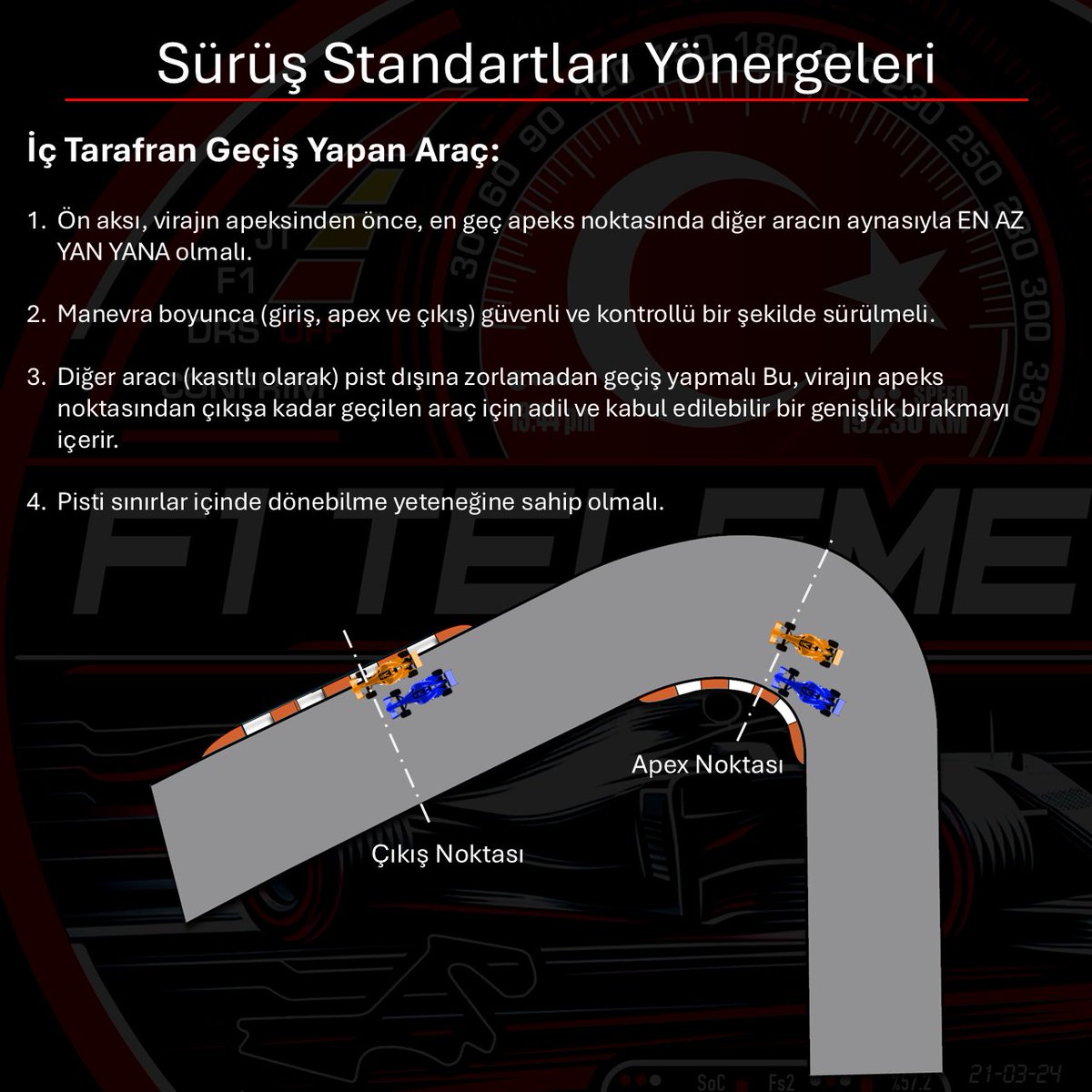 F1TelemeTRi's tweet photo. Austin Grand Prix'inde yaşanan cezalara birazda olsa açıklık getirecek sürüş standartları yönergelerinden bir bölümü sizlerle paylaşmak istedik. Her zaman yoruma açık gri alanlar var ama sanırım F1 severleri en çok üzen konu galiba verilen kararların tutarsızlığı.

#formula1 #f1 #motorsports #racing #ferrari
