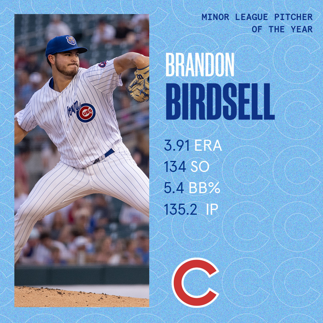 Congratulations to Moisés Ballesteros, the Buck O'Neil Cubs Minor League Player of the Year, and Brandon Birdsell, the Vedie Himsl Cubs Minor League Pitcher of the Year!
