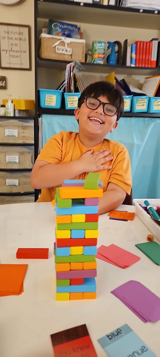 Reviewing silent consonant words with jenga! <a href="/HumbleISD_OE/">Oaks Elementary</a> <a href="/Humble_ElemELA/">Humble ISD Elementary ELA</a> #allmeansall