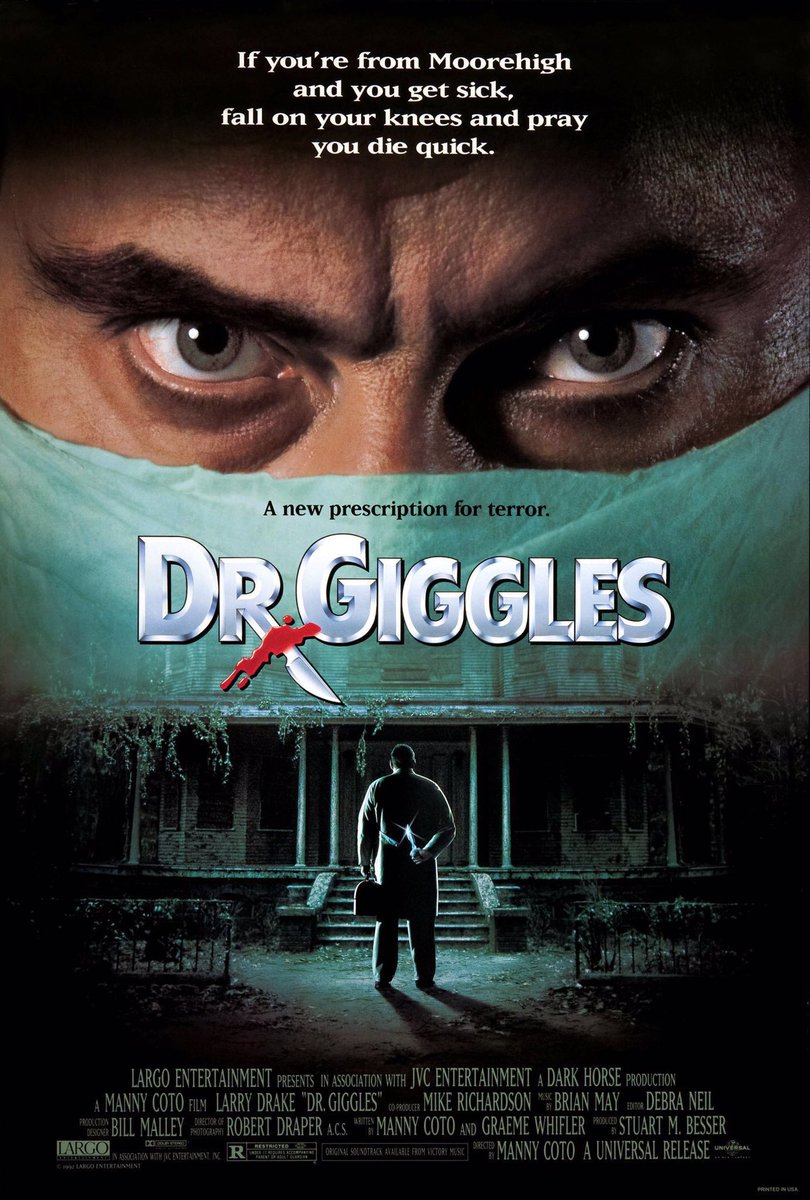 FilmNewsNos's tweet photo. 🎬MOVIE HISTORY: 32 years ago today, October 23, 1992, the movie ‘Dr. Giggles’ opened in theaters!
#LarryDrake #HollyMarieCombs #CliffDeYoung #GlennQuinn #KeithDiamond #RichardBradford #MichelleJohnson #JohnVickery #NancyFish #MannyCoto https://t.co/5H9JDZwU2A