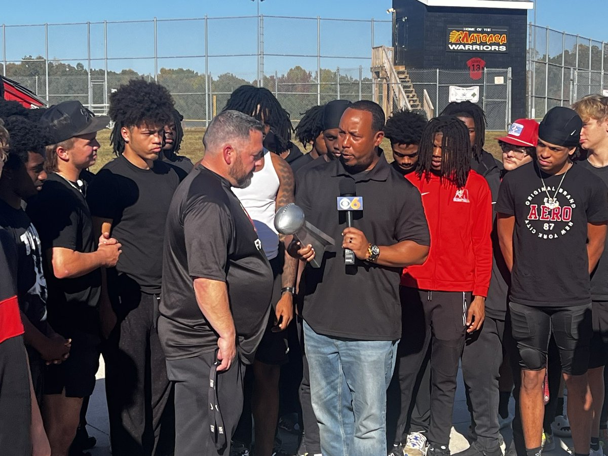 matoacahsathlet's tweet photo. Congrats to the Matoaca HS Football team for being named “The Final Score Friday Team of the Week” by #WTVR #CBS6 #7-0 ♥️🖤#WarriorsFootball 🏈 @MHS_Warriors_FB @MatoacaHighS https://t.co/puZPY8ofnt