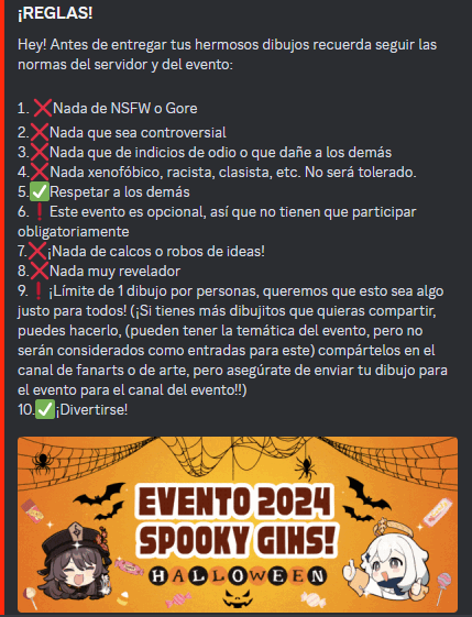 GIHS_Proyect's tweet photo. [Hilo #3]
 ¿Hay una fecha límite? Sí, para entregar sus dibujitos tienen hasta el día 31 de octubre a las 5 p.m. hora MX.
[Abrir Imágenes para más info]

¡Los invitamos a unirse a nuestro servidor de Discord para más dinámicas, anuncios, spoilers, y más!
https://t.co/Oz0VPH5KES https://t.co/AZD7NII4sI