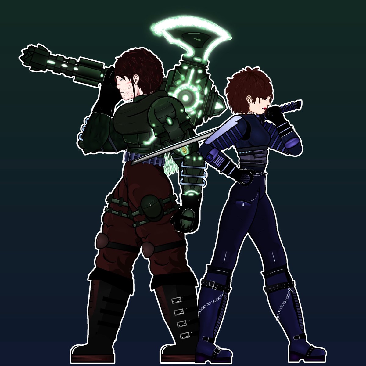 ReneAva_'s tweet photo. Alisdair Lesknar and Eleanor Kestrel , small but fierce duo
#theposse #art #oc #sticknodes https://t.co/xnvPiPDFtp