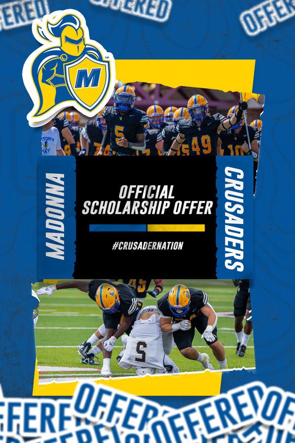 Conor Hernden (@conorhernden) on Twitter photo After a great talk with <a href="/CoachMcCoyJr/">Ruzell McCoy Jr.</a> I am blessed that I have received my 1st offer to continue my football career <a href="/MadonnaU/">Madonna University</a> thank you
<a href="/MUCrusadersFB/">Madonna Football</a> <a href="/BrettGuminsky/">Brett Guminsky</a> <a href="/CoachPhilipGuel/">Coach Guel</a> <a href="/CoachDavidAdams/">David Adams</a>
<a href="/Grant77Steve/">Steve Grant</a> <a href="/PHDLineCoach/">Coach Garland</a> <a href="/CoachZo89/">Alonzo Thomas</a> After a great talk with <a href="/CoachMcCoyJr/">Ruzell McCoy Jr.</a> I am blessed that I have received my 1st offer to continue my football career <a href="/MadonnaU/">Madonna University</a> thank you
<a href="/MUCrusadersFB/">Madonna Football</a> <a href="/BrettGuminsky/">Brett Guminsky</a> <a href="/CoachPhilipGuel/">Coach Guel</a> <a href="/CoachDavidAdams/">David Adams</a>
<a href="/Grant77Steve/">Steve Grant</a> <a href="/PHDLineCoach/">Coach Garland</a> <a href="/CoachZo89/">Alonzo Thomas</a>