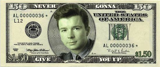 stylessees's tweet photo. The coin that's never gonna give you up and never gonna let you down
All the way to 1.5 bil #RickRoll #RickArmy https://t.co/MARN4bSfjG