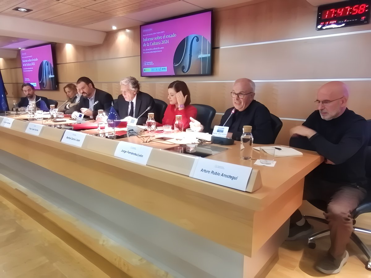 ae_ic_com's tweet photo. AE-IC interviene en la presentación del 'Informe sobre el estado de Cultura en España [ICE 2024]'. El acto tuvo lugar ayer en la sede de la Comisión Europea en España y contó con @ernesturtasun, ministro de Cultura, y @PatCorredor,  coautora del Informe y miembro de @ae_ic_com https://t.co/UV1k2uxRvD