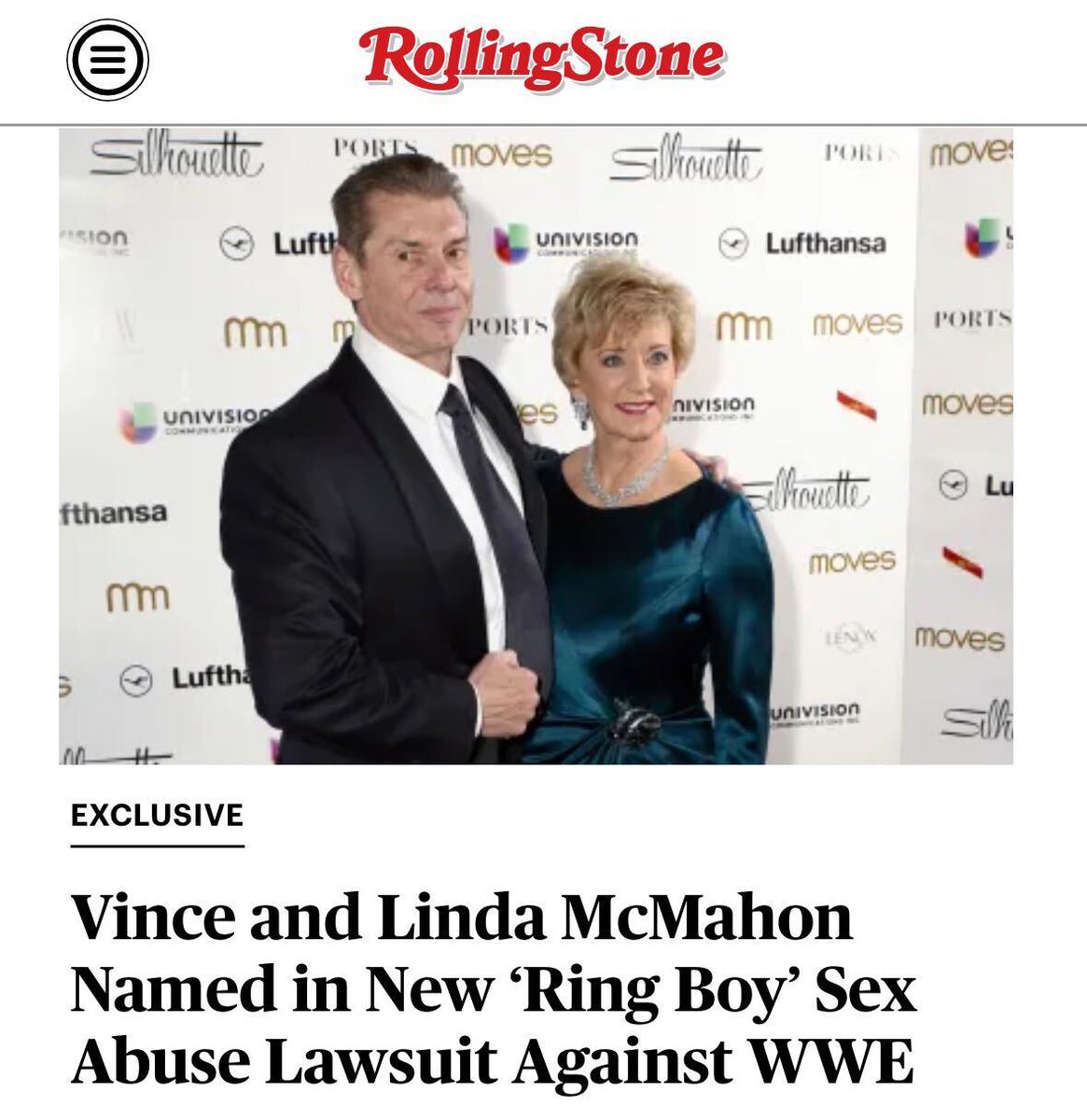 Five men who had worked as “ring boys” for World Wrestling Entertainment as teenagers in the 1980s filed a lawsuit alleging that they were groomed and sexually abused by ring crew boss and ring announcer Mel Phillips on the company’s watch.

EXCLUSIVE: rollingstone.com/culture/cultur…