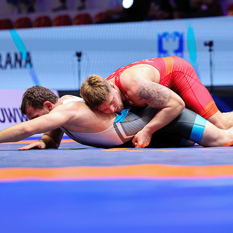 USAWrestling's tweet photo. Payton Jacobson and Billy Sullivan battled back to fifth place finishes in Greco-Roman at the U23 World Championships. The team finished in 10th place overall with three top five finishers. #WrestleTirana