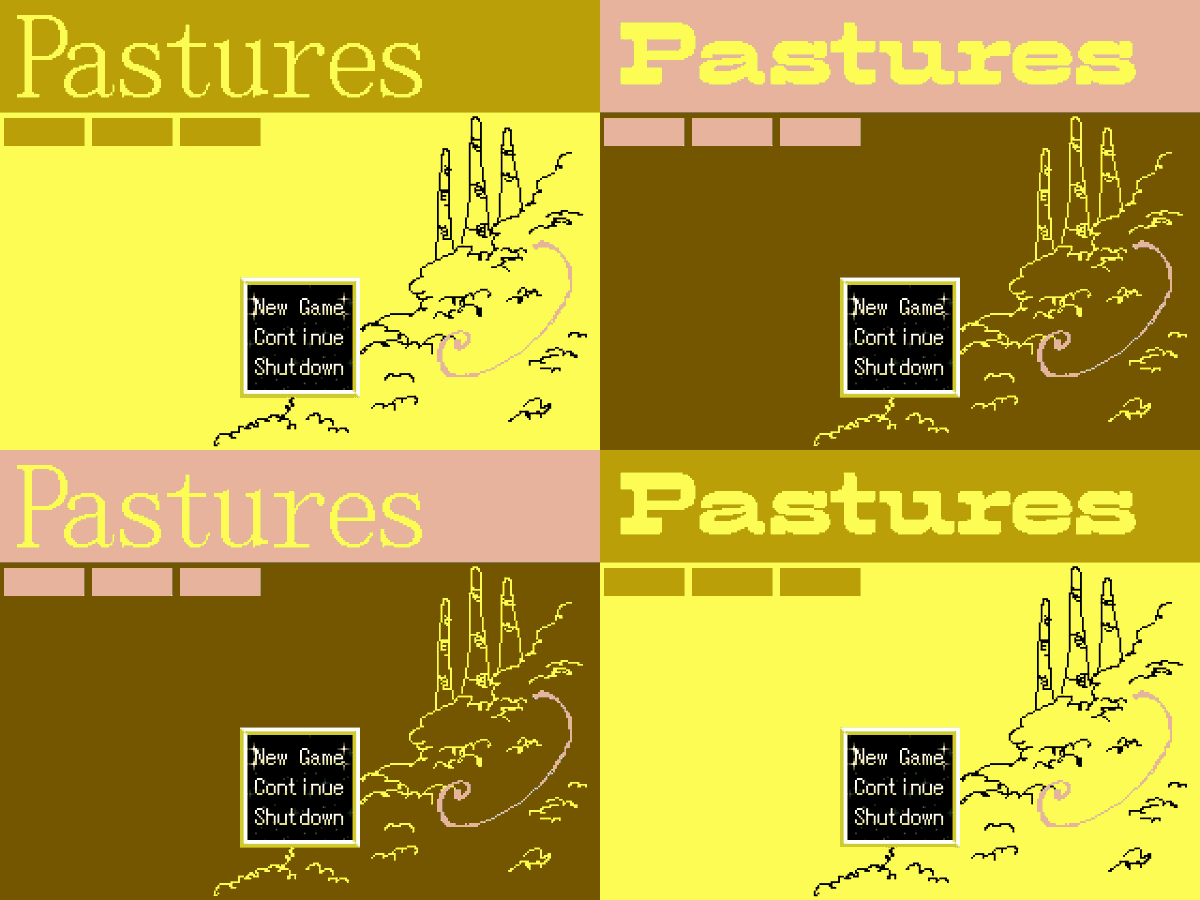 THELUOK's tweet photo. pastures title screen concepts https://t.co/oJpK0zBXcH