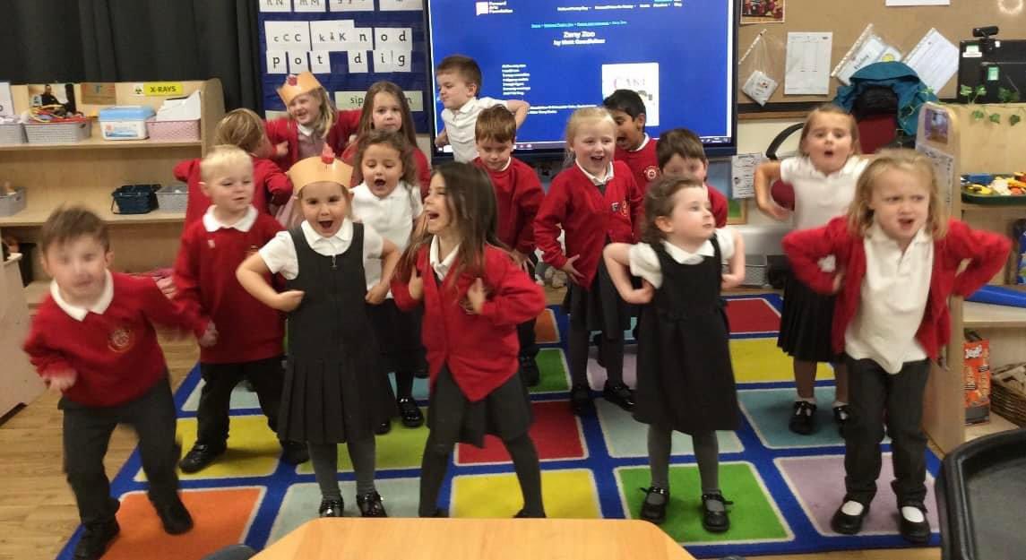Poetry day! 📚 Reception practised performing the poem ‘Zany Zoo’ by Matt Goodfellow today. We had lots of fun doing the actions!