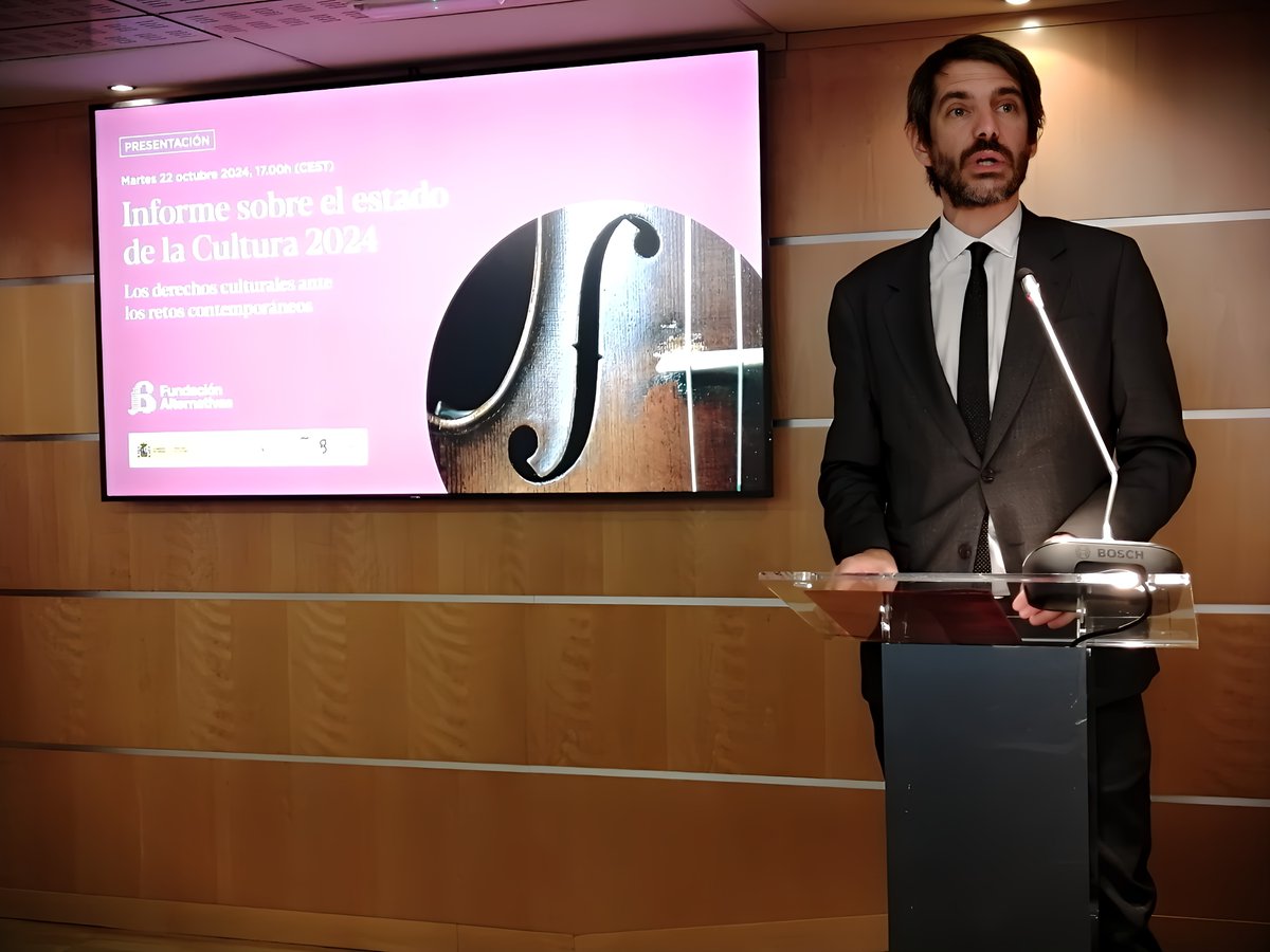 ae_ic_com's tweet photo. AE-IC interviene en la presentación del 'Informe sobre el estado de Cultura en España [ICE 2024]'. El acto tuvo lugar ayer en la sede de la Comisión Europea en España y contó con @ernesturtasun, ministro de Cultura, y @PatCorredor,  coautora del Informe y miembro de @ae_ic_com https://t.co/UV1k2uxRvD