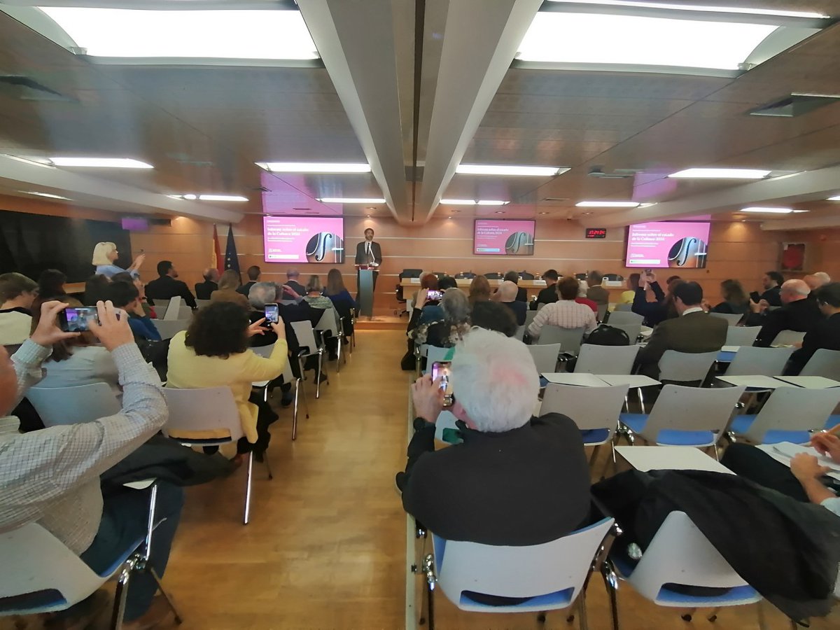ae_ic_com's tweet photo. AE-IC interviene en la presentación del 'Informe sobre el estado de Cultura en España [ICE 2024]'. El acto tuvo lugar ayer en la sede de la Comisión Europea en España y contó con @ernesturtasun, ministro de Cultura, y @PatCorredor,  coautora del Informe y miembro de @ae_ic_com https://t.co/UV1k2uxRvD