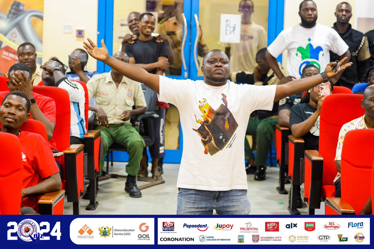 NSMQGhana's tweet photo. What a performance! 
What a way to win a contest! 

Clearly, Achimota is not the glory of the coast, at least not Keta’s coast! 

DZO LA LI!! Now or never! 

#NSMQ2024 #NSMQQuarters #Primetime https://t.co/Ovrk9EUaYV