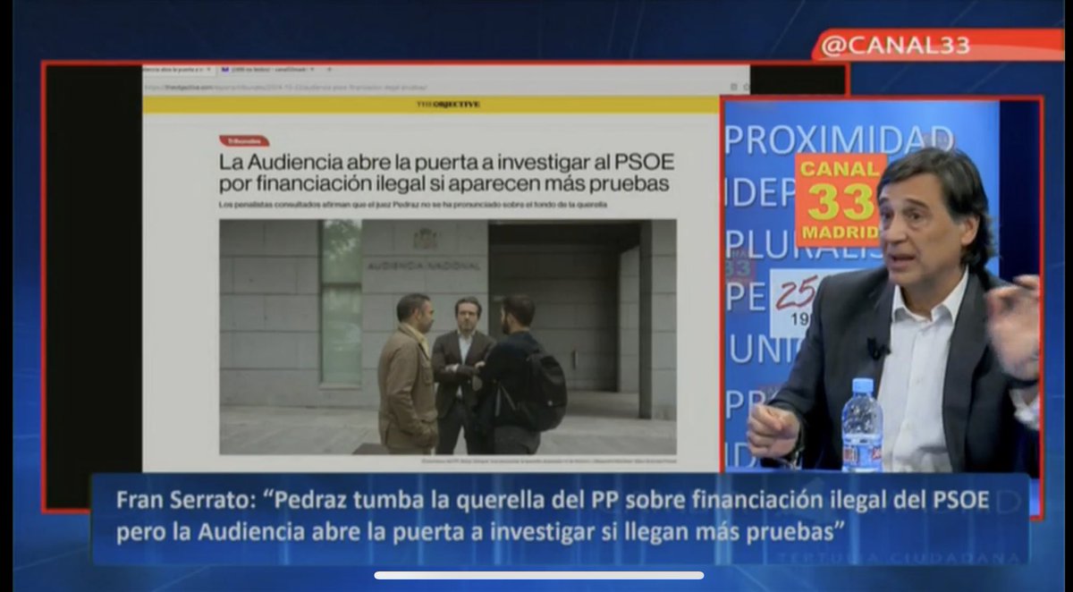 Canal 33 Madrid (@canal33) on Twitter photo .<a href="/FernandoFanego/">Fernando Fanego</a> asegura que @psoe está cercado por la corrupción y <a href="/sanchezcastejon/">Pedro Sánchez</a> debería dimitir .<a href="/FernandoFanego/">Fernando Fanego</a> asegura que @psoe está cercado por la corrupción y <a href="/sanchezcastejon/">Pedro Sánchez</a> debería dimitir