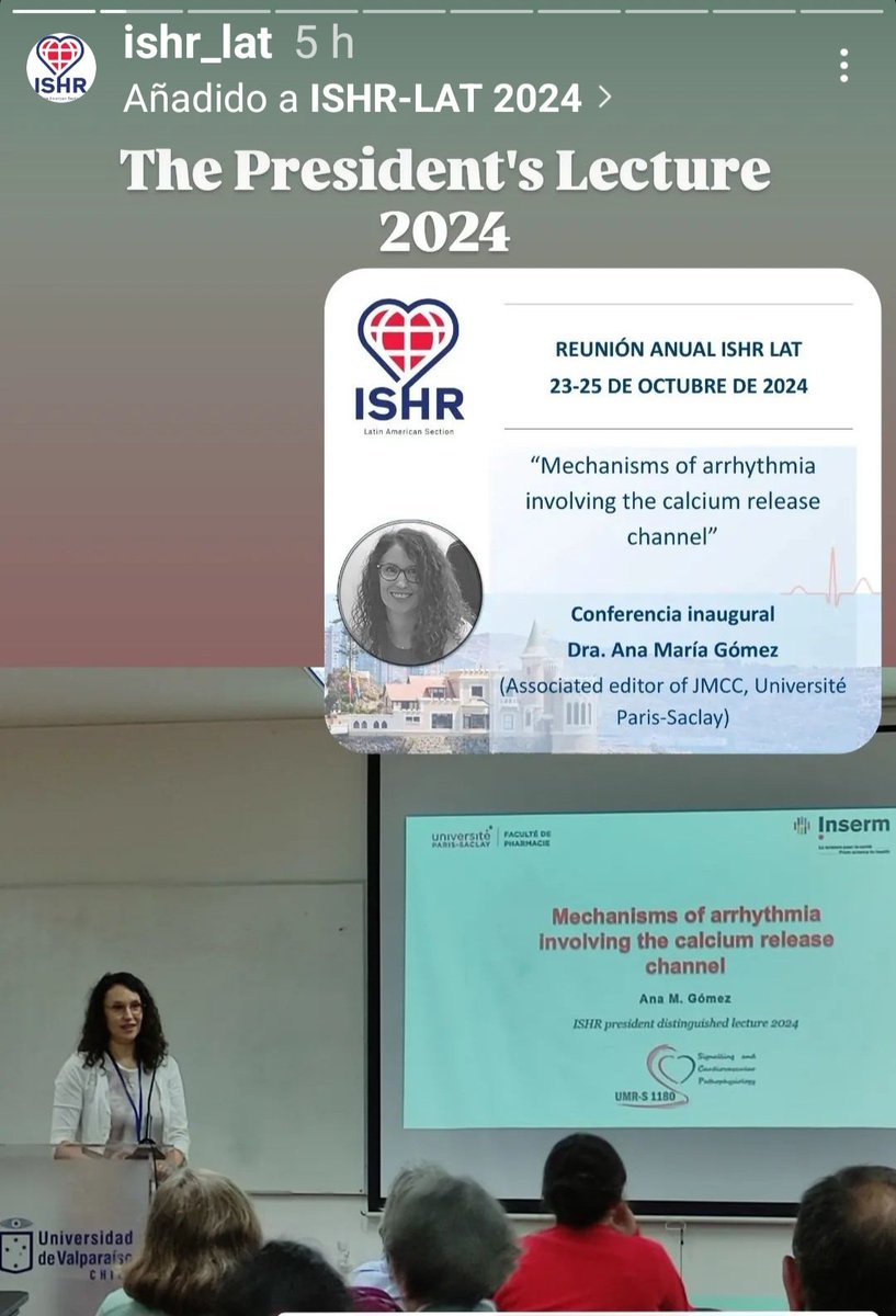 Ana M Gómez (@anamgmez4) on Twitter photo Very honored to have received the "Distinguished President Lecture" award from the International Society of Heart Research #ISHR during the <a href="/ISHR_LAT/">ISHR LAT Section</a> meeting in Viña del Mar, Chile. Very honored to have received the "Distinguished President Lecture" award from the International Society of Heart Research #ISHR during the <a href="/ISHR_LAT/">ISHR LAT Section</a> meeting in Viña del Mar, Chile.