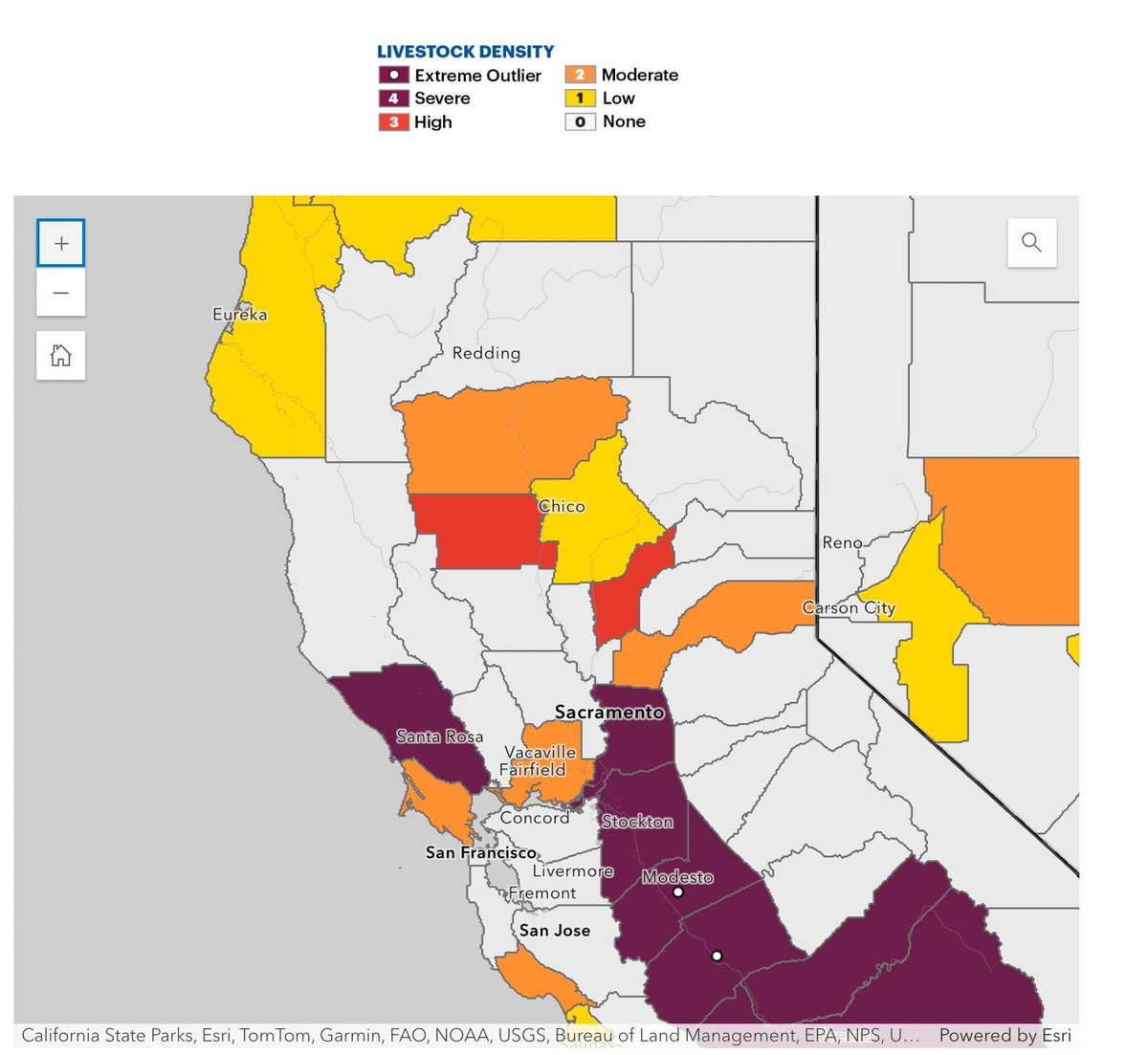 Sonoma County is rated SEVERE when it comes to factory farm density, according to Food &amp; Water Watch's 2024 'Factory Farm Nation' report. 

Don't be a factory farm denier. 
foodandwaterwatch.org/2024/09/21/fac…