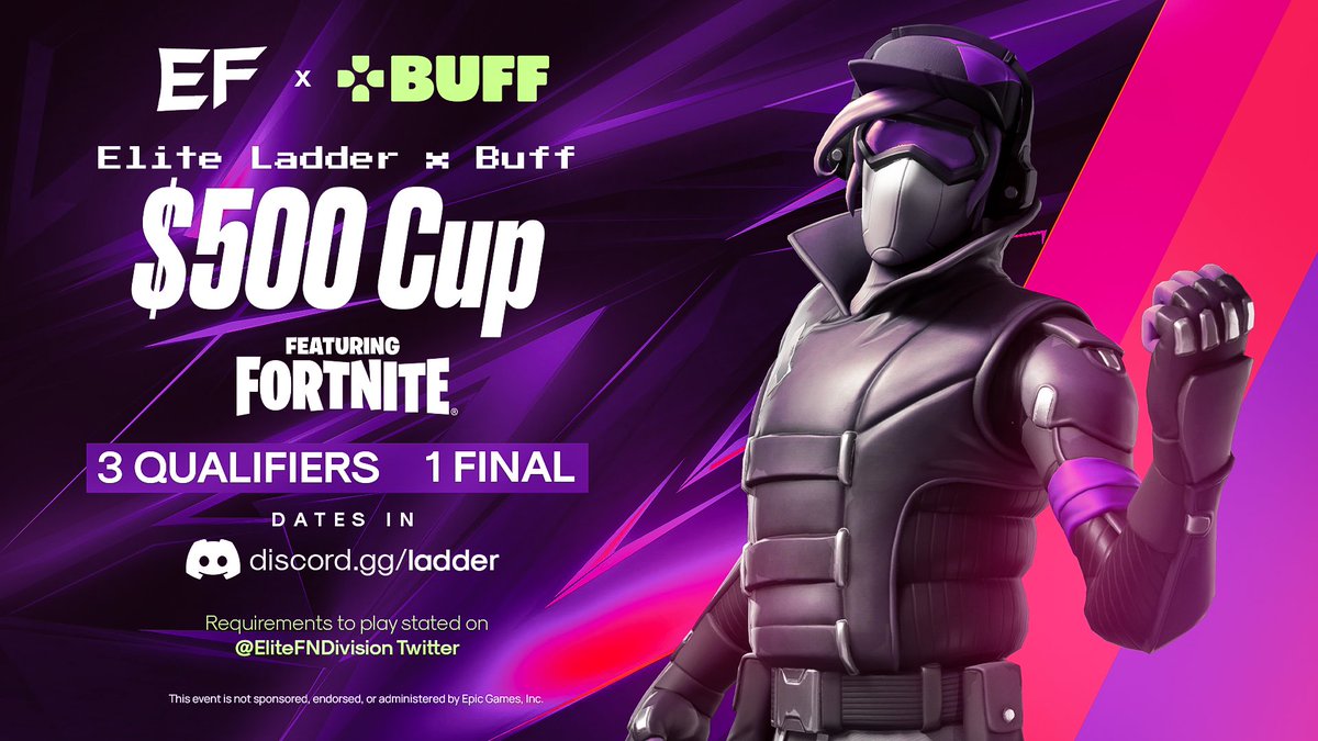 Elite Divisions (@elitefndivision) on Twitter photo Elite Ladder $500 Cup! 💸
To participate, complete the following:
- Follow <a href="/EliteFNDivision/">Elite Divisions</a> 👤
- Retweet + Like this post ♻️
- Tag your trio below 👥
Join discord.gg/ladder and submit proof of completing these steps, plus one additional task within the server, to play! 💸 Elite Ladder $500 Cup! 💸
To participate, complete the following:
- Follow <a href="/EliteFNDivision/">Elite Divisions</a> 👤
- Retweet + Like this post ♻️
- Tag your trio below 👥
Join discord.gg/ladder and submit proof of completing these steps, plus one additional task within the server, to play! 💸