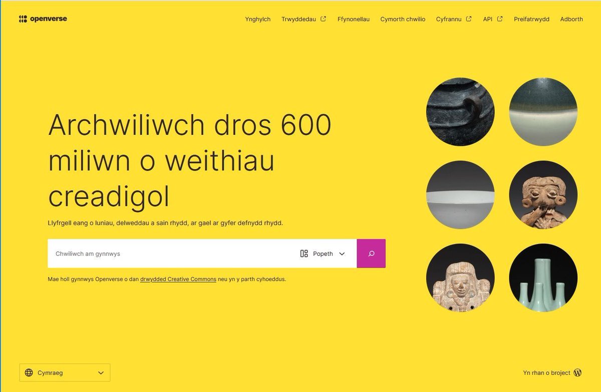 Openverse Cymraeg 🏴󠁧󠁢󠁷󠁬󠁳󠁿
Gwefan sy'n galluogi pawb i ddarganfod a defnyddio delweddau a fideos trwydded agored a pharth cyhoeddus
Yn rhan o deulu Wordpress
Gwefan: openverse.org/cy
#yagym #Cymraeg