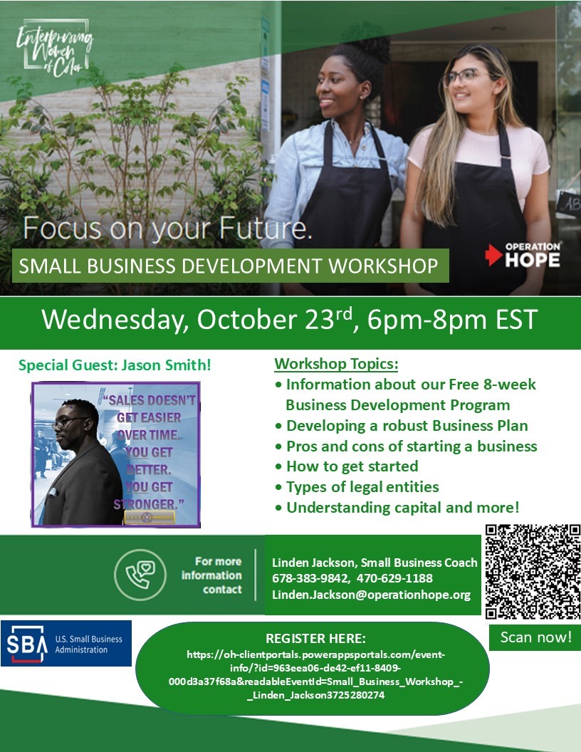 TONIGHT Linden Jackson will host a Small Business Workshop, at 6pm 

Register here: oh-clientportals.powerappsportals.com/event-info/?id…