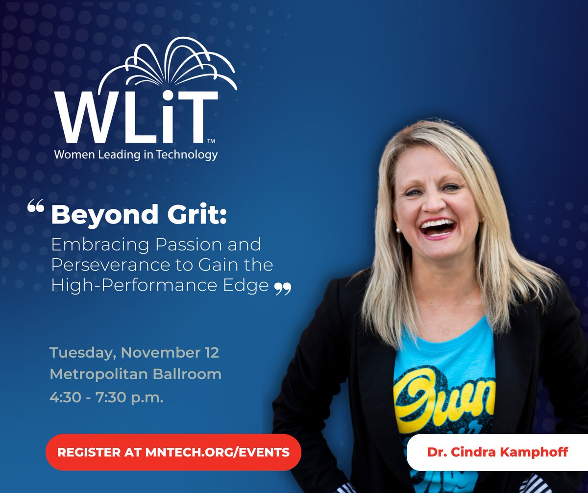 Cindra Kamphoff has worked with &amp; researched some of the most successful organizations in the world. Now, she's taking the stage on Nov 12 to share her 10 Practices of High Performance to help you lead with grit, find joy in your work, &amp; manage stress: mntech.org/women-leading-…